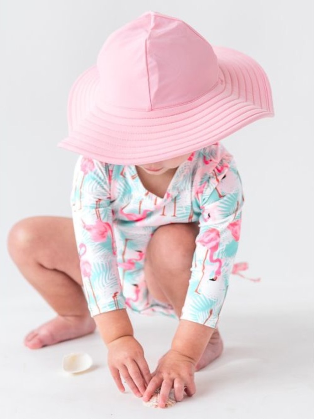 Ruffle Butts UPF 50+ Wide-Brim Sun Hat Pink 3-5 years NWOT